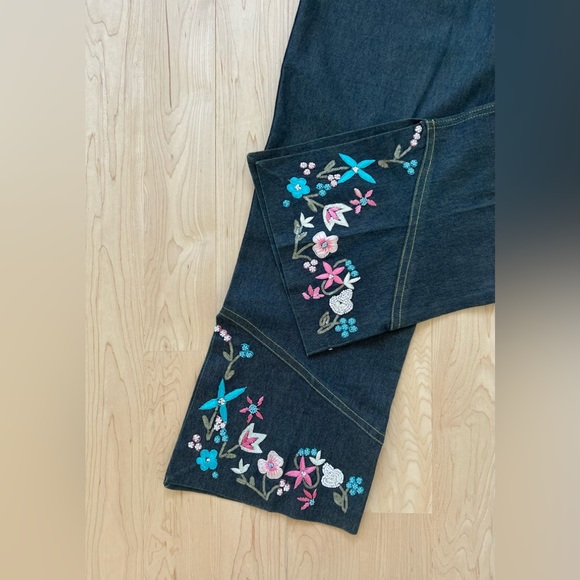 Vintage! Anitsa Paris Flower Jeans Capris - Picture 4 of 6